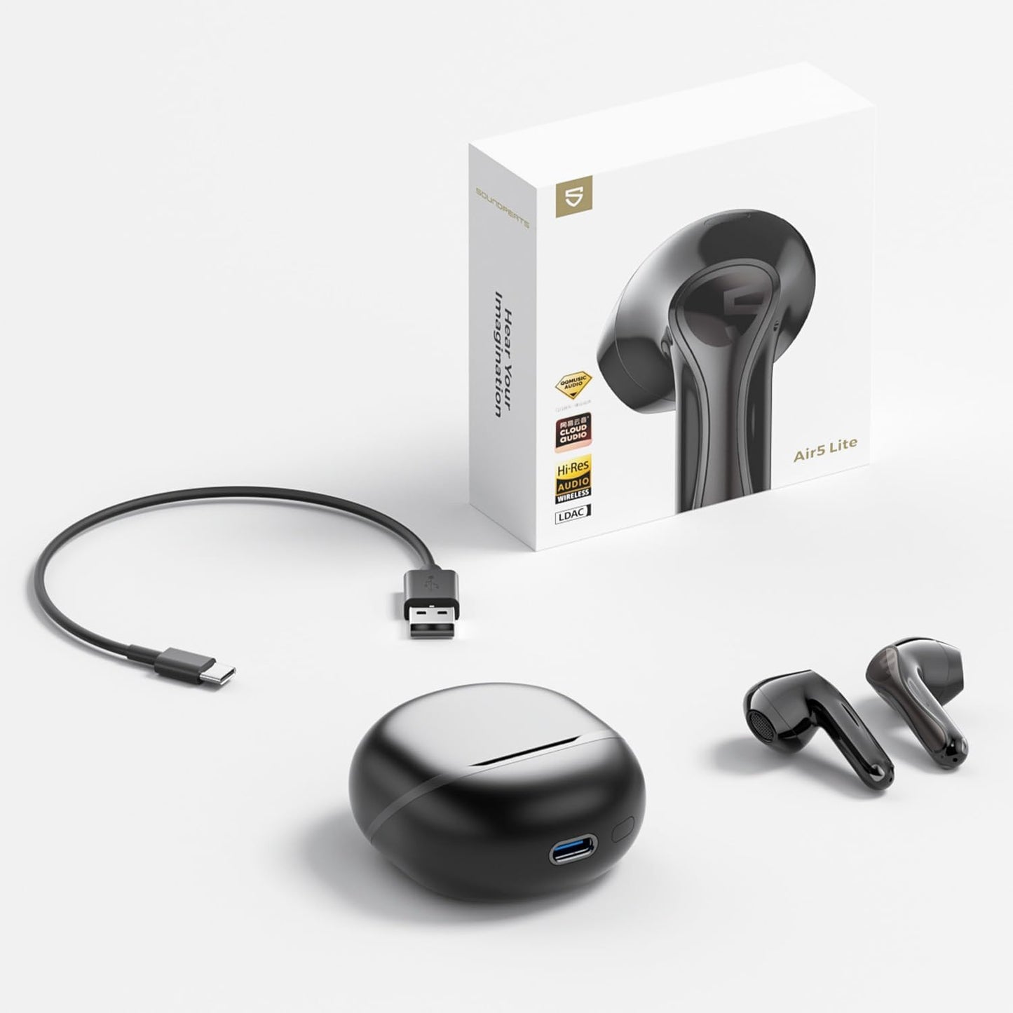 Soundpeats Air5 lite Semi In Ear True Wireless Earbuds with Hi-Res Audio