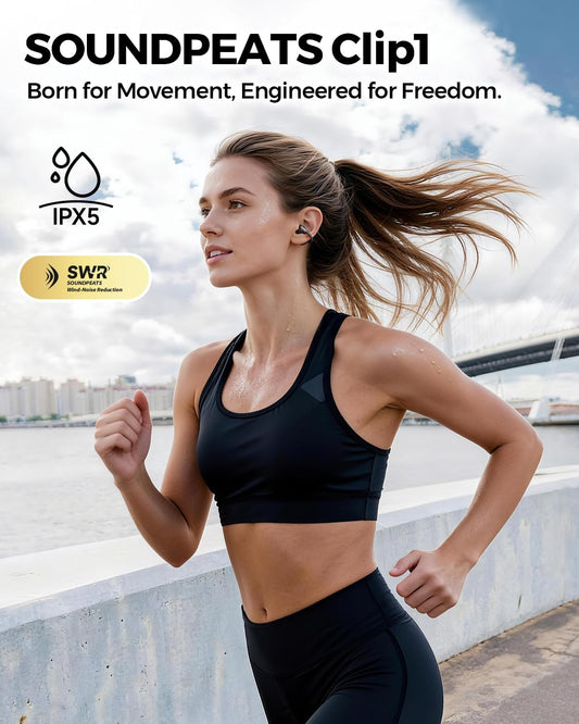 Soundpeats Clip 1 Open-Ear Wireless Earbuds Hi-Res & LDAC, Dolby Audio
