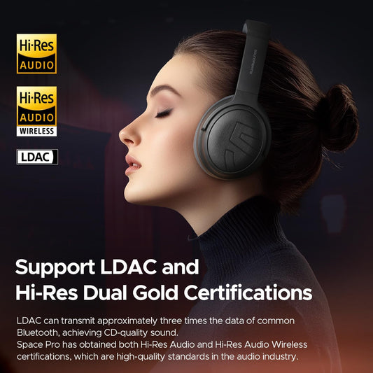 Soundpeats Space Pro Hi-Res Audio with LDAC Wireless Over-Ear Headphone