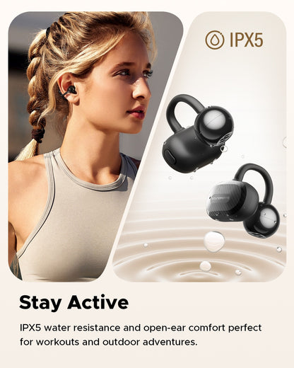 Soundpeats Air Clip Open Ear Wireless Earbuds, IPX5 Waterproof