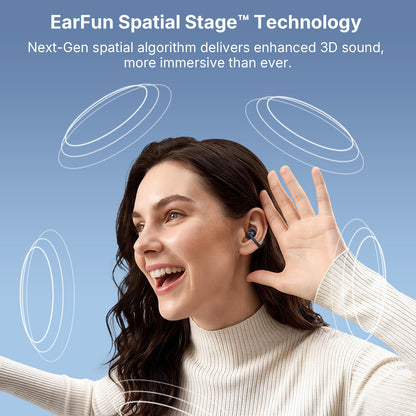 EarFun Clip 2 Open Ear Earbuds, Hi-Res Certified With LDAC Support, 12mm Dual-Magnetic Titanium Composite Dynamic Drivers, C-Bridge Zero Pressure Fit, 40H, Wireless Charging, IP55