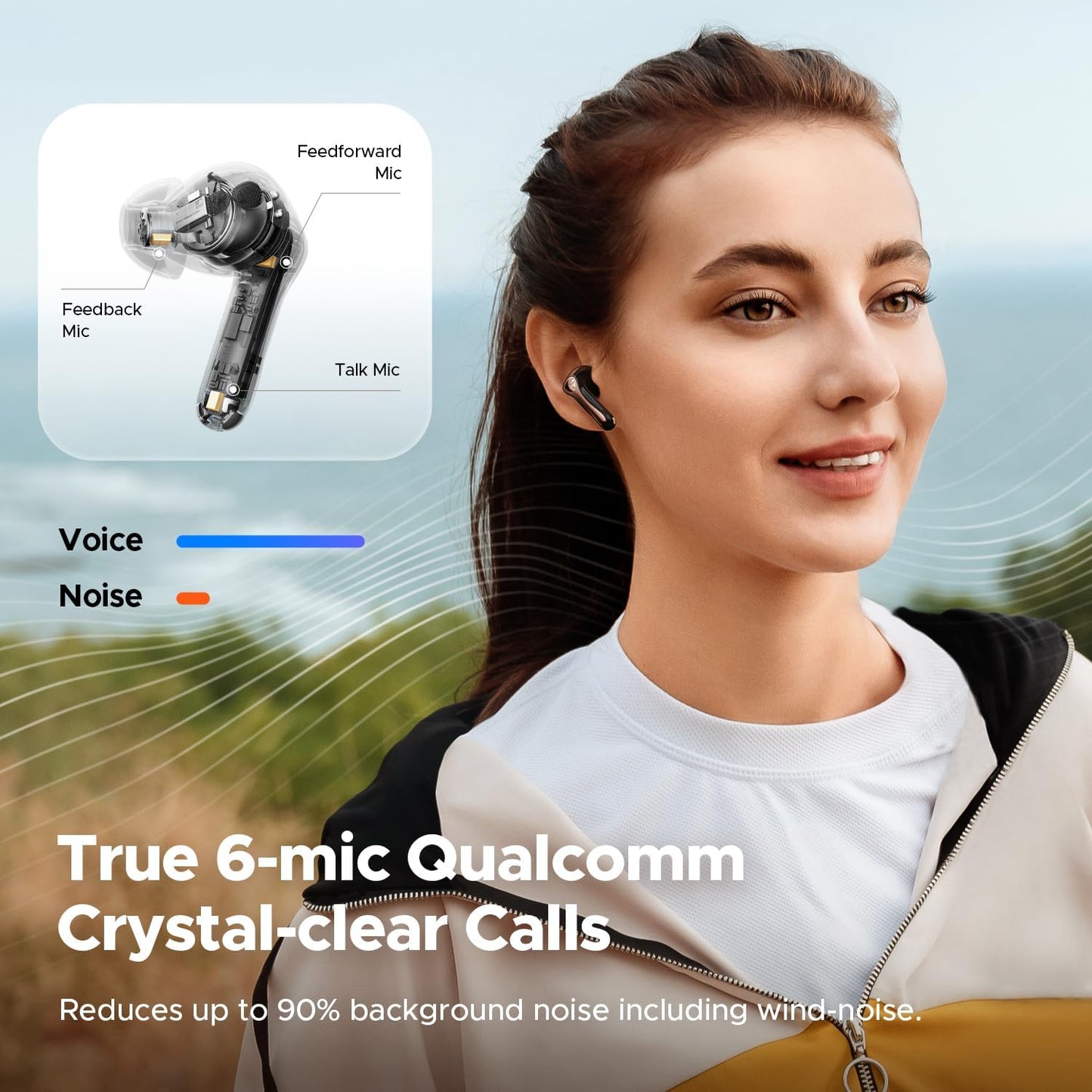 Soundpeats Air 5 Pro 55dB ANC Dual Certified with Snapdragon Sound and Hi-Res LDAC Earbuds