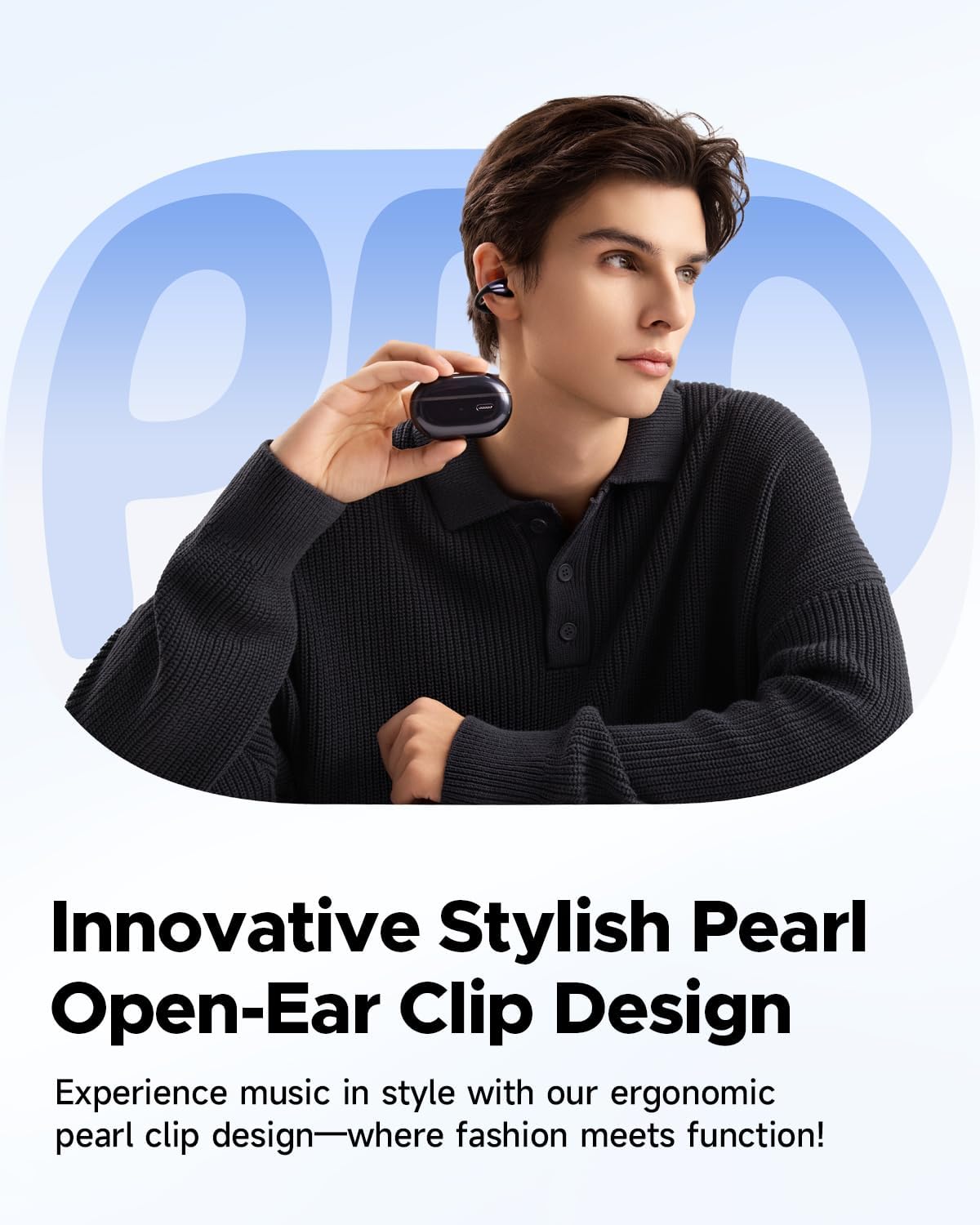 Soundpeats Pearl Clip Pro Open Ear Wireless Earbuds, IPX5 Waterproof