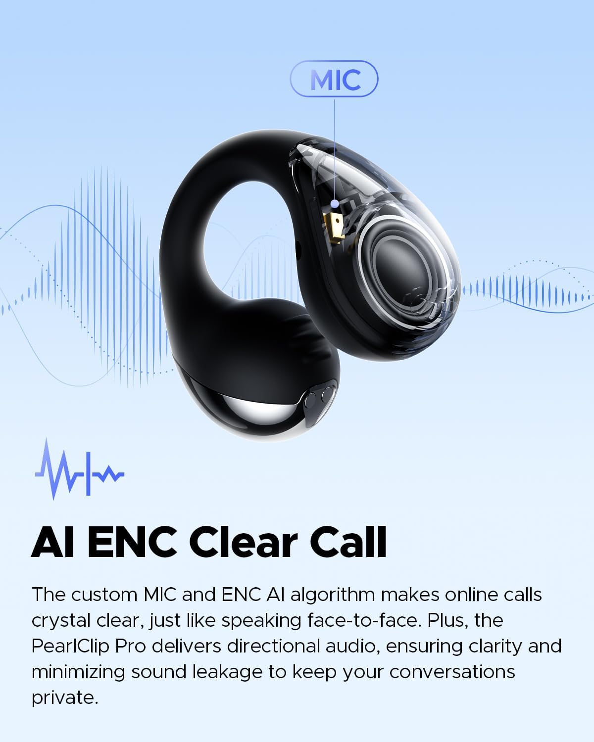 Soundpeats Pearl Clip Pro Open Ear Wireless Earbuds, IPX5 Waterproof