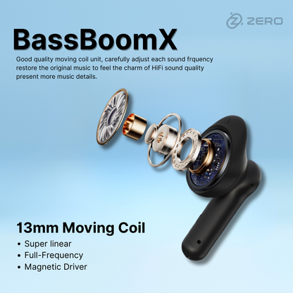 Zero Audio Buds X1 Bass Boosted Earbuds With 13mm Titanium Dynamic Driver